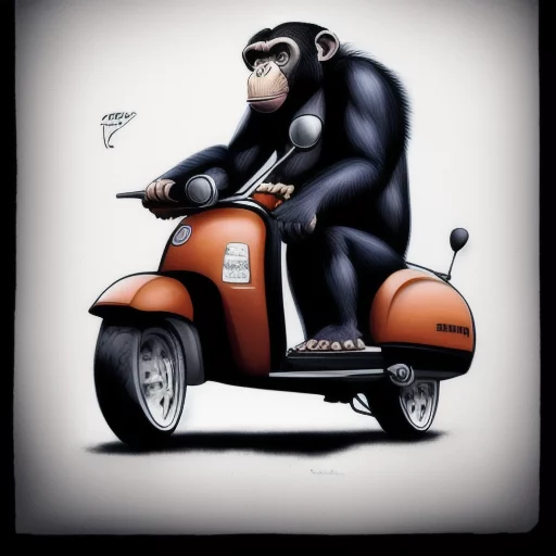 2889599060-dessin chimpanzé  sur scooter roulant sur arc en ciel.webp